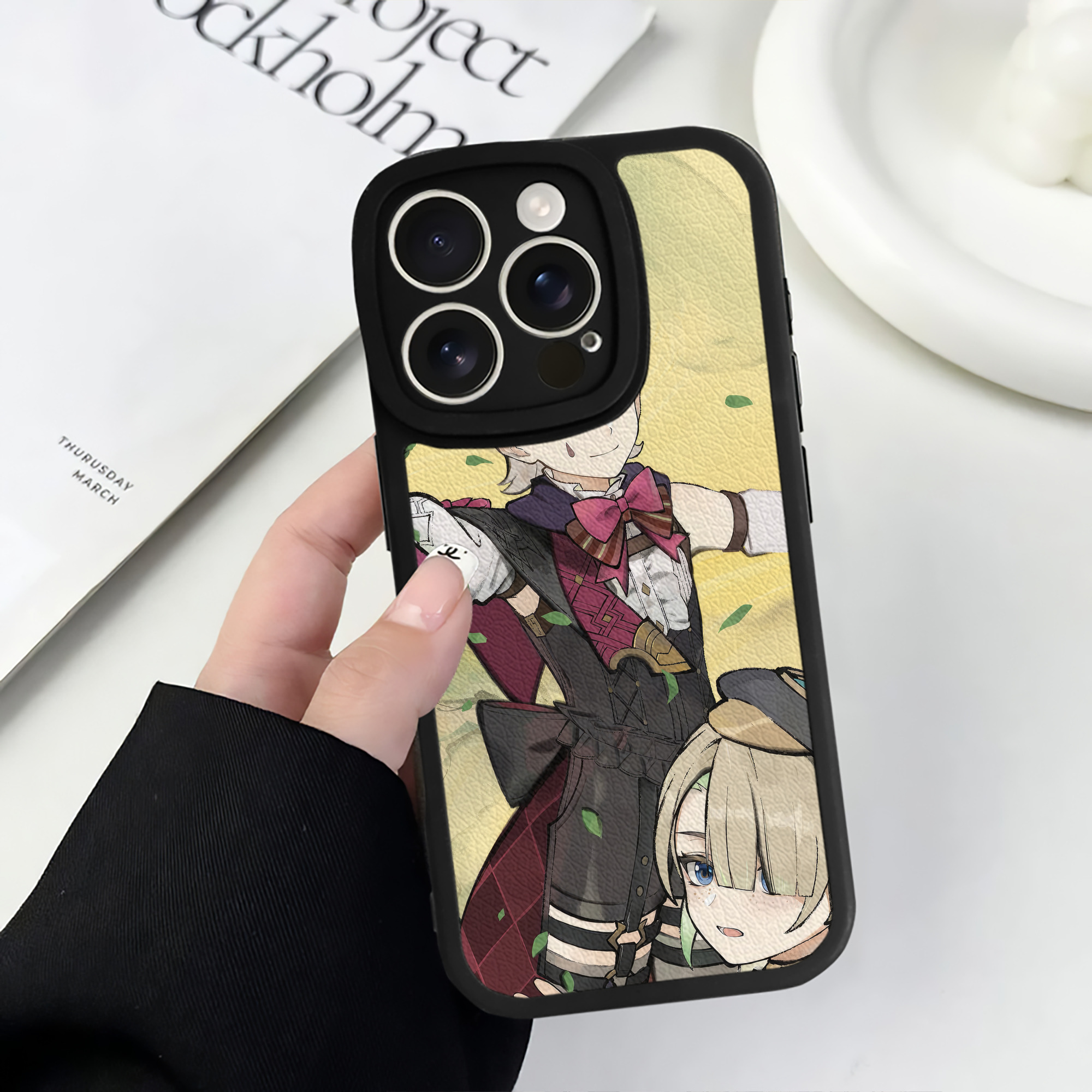 げんし神 genshin 【iPhone 16シリーズ対応】シリコンスマホケース（レザー調） 材質：シリコン